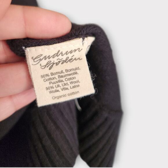 NEW Gudrun Sjödén Womens Black Wool Blend Knit Tunic Dress L Scandi Minimal - Picture 7 of 8